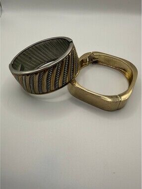 Set of Two Vintage Gold Tone Bangle Bracelets